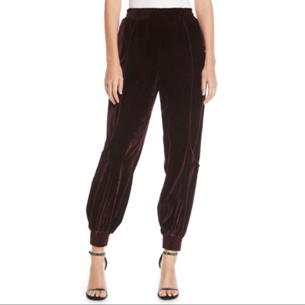 7 for All Mankind black velvet jogger pants